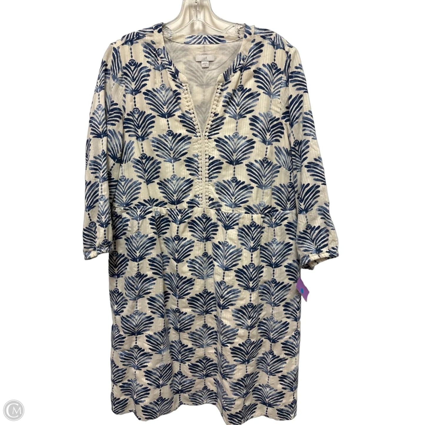 Dress Casual Midi By J. Jill In Blue & White, Size: M