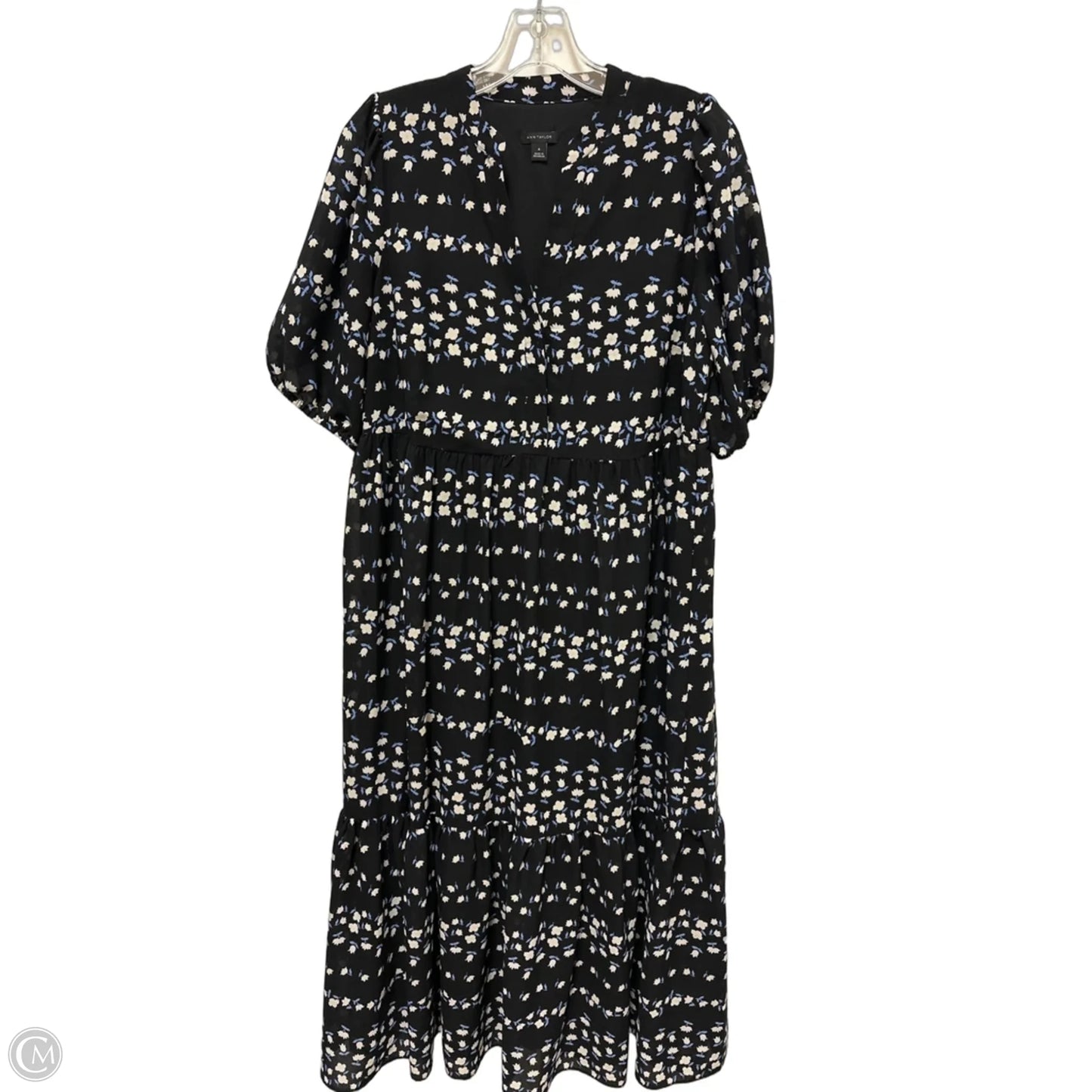 Dress Casual Midi By Ann Taylor In Black, Size: M