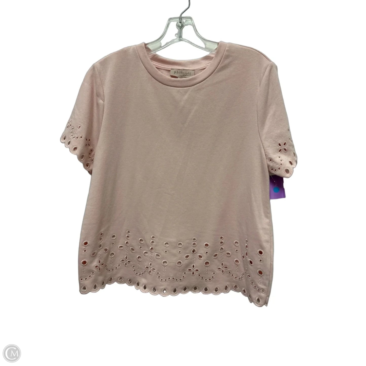 Top Short Sleeve By Philosophy In Pink, Size: M