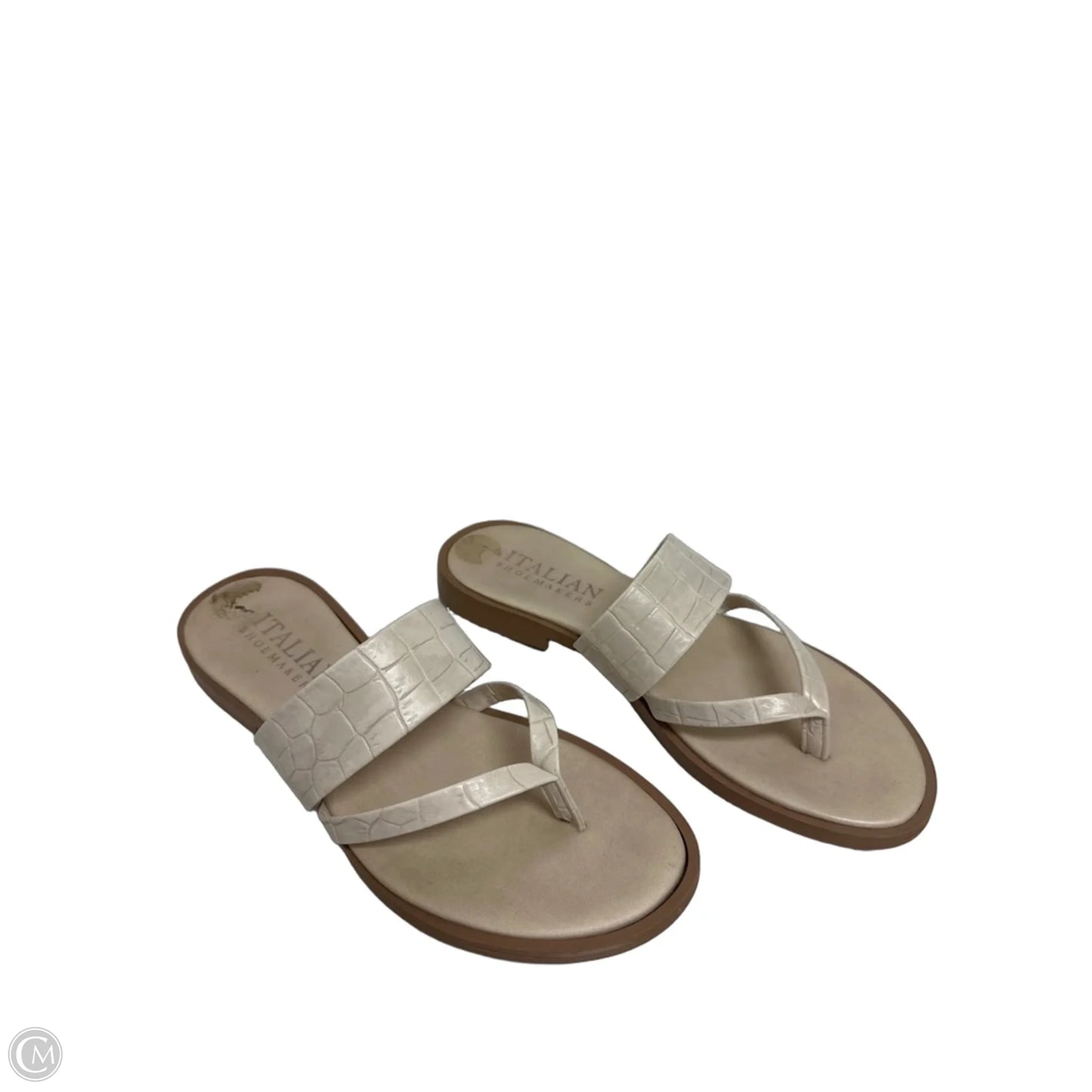 Sandals Flats By Italian Shoemakers In Cream, Size: 8.5