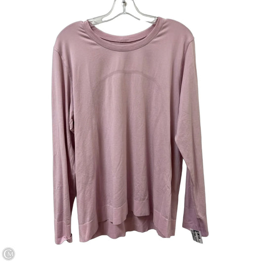 Athletic Top Long Sleeve Crewneck By Lululemon In Pink, Size: Xl