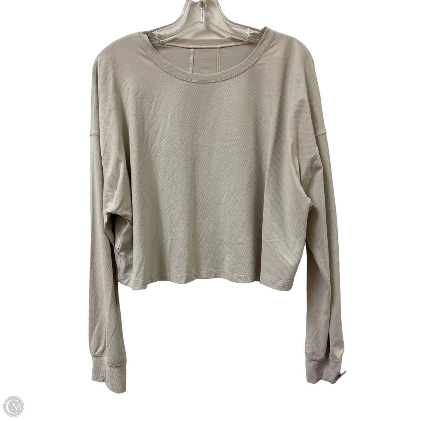 Athletic Top Long Sleeve Crewneck By Lululemon In Cream, Size: Xl