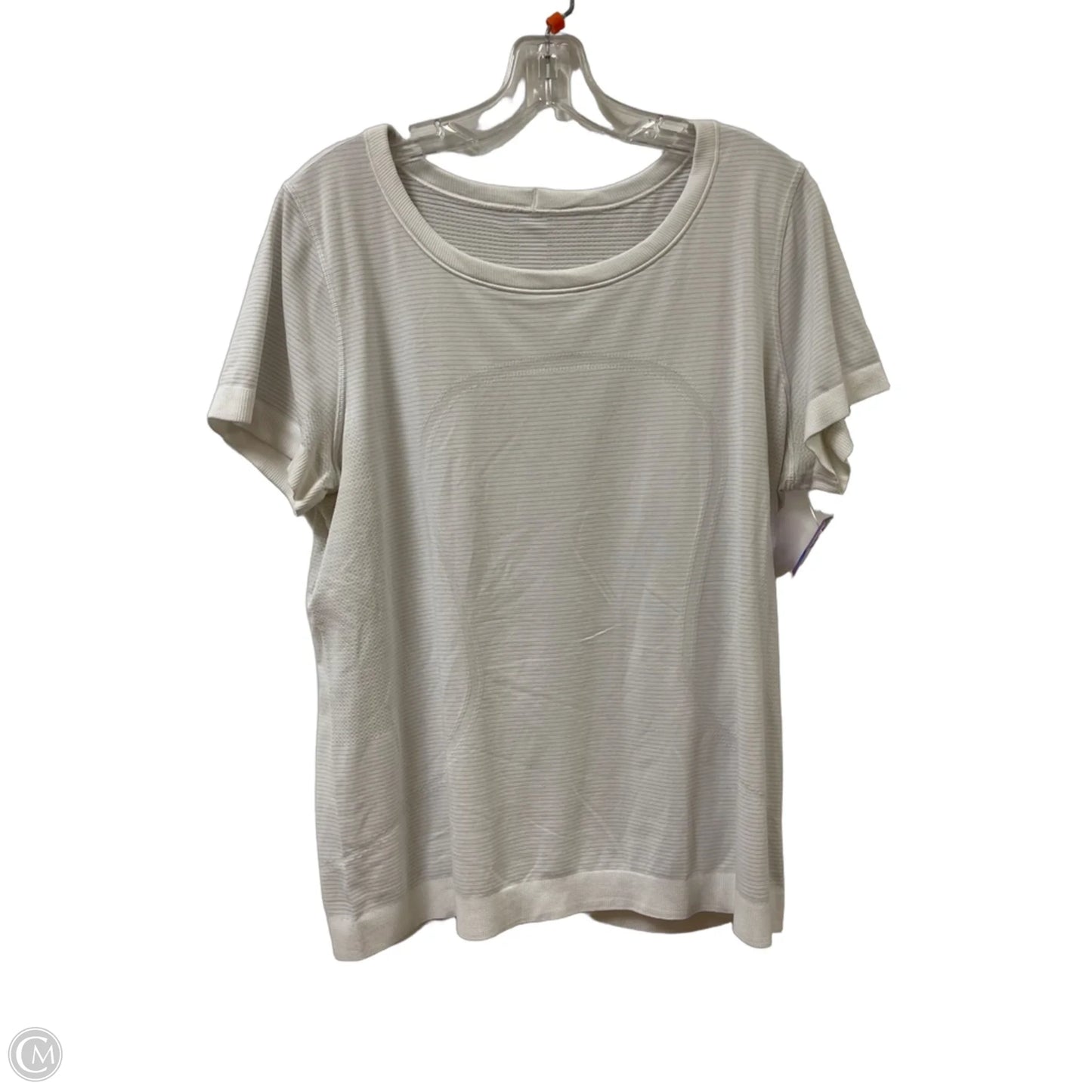 Athletic Top Short Sleeve By Lululemon In White, Size: Xl