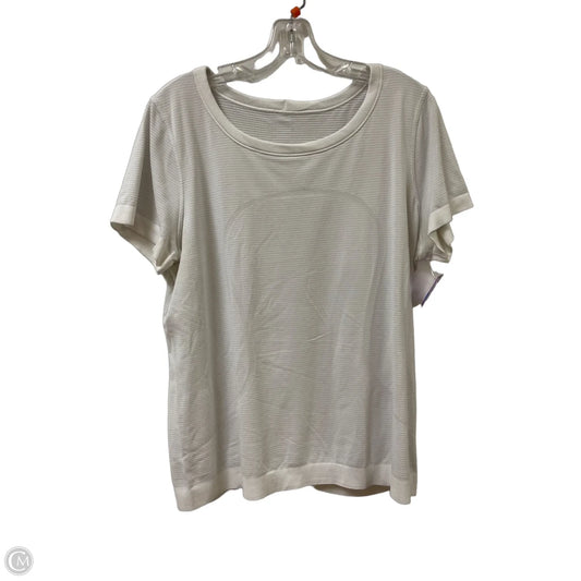 Athletic Top Short Sleeve By Lululemon In White, Size: Xl