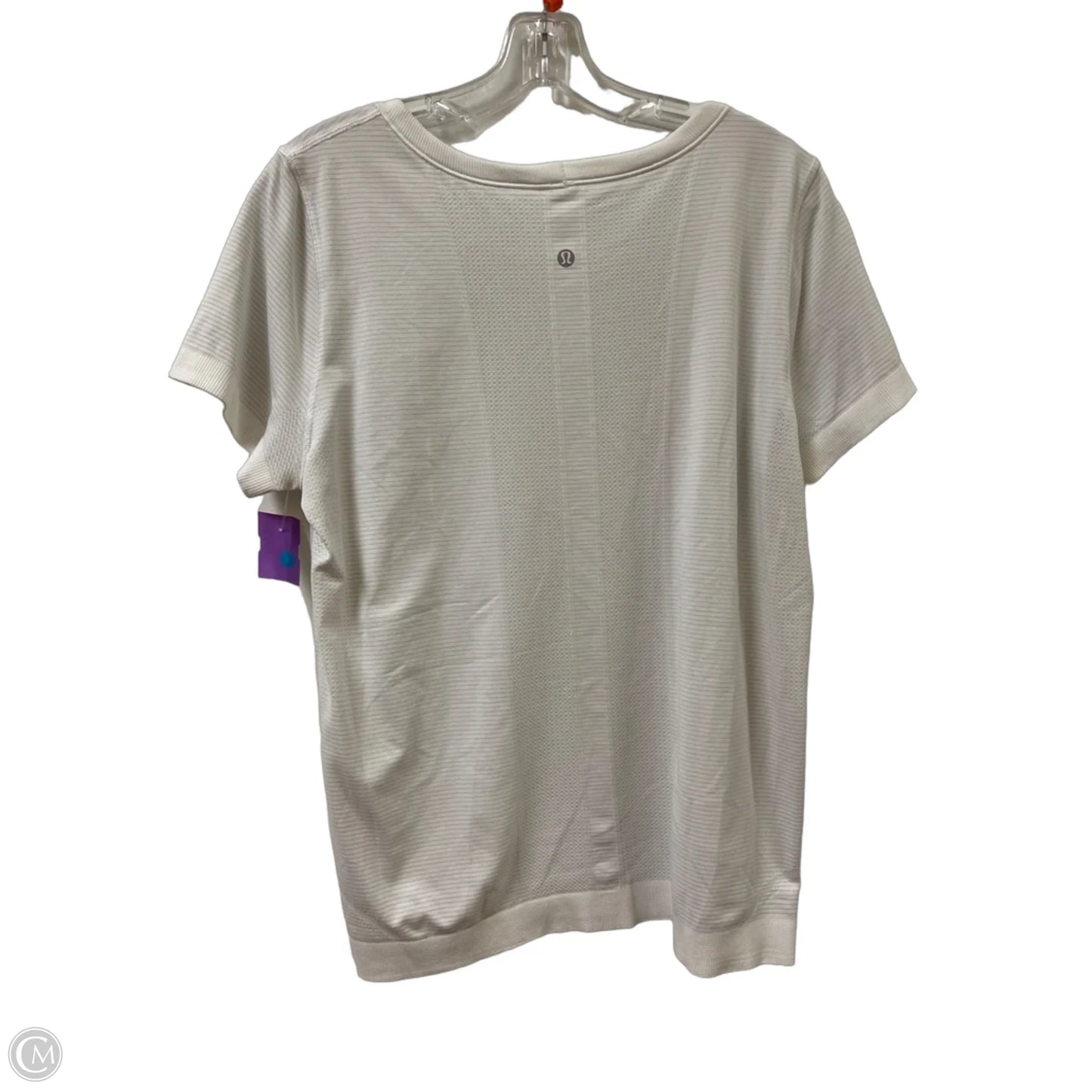 Athletic Top Short Sleeve By Lululemon In White, Size: Xl