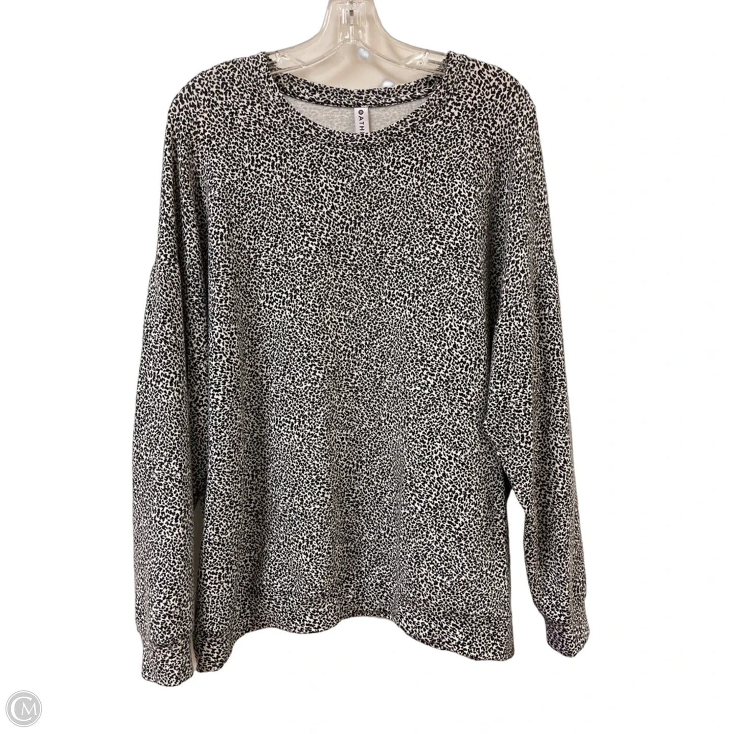 Athletic Sweatshirt Crewneck By Athleta In Black & White, Size: L