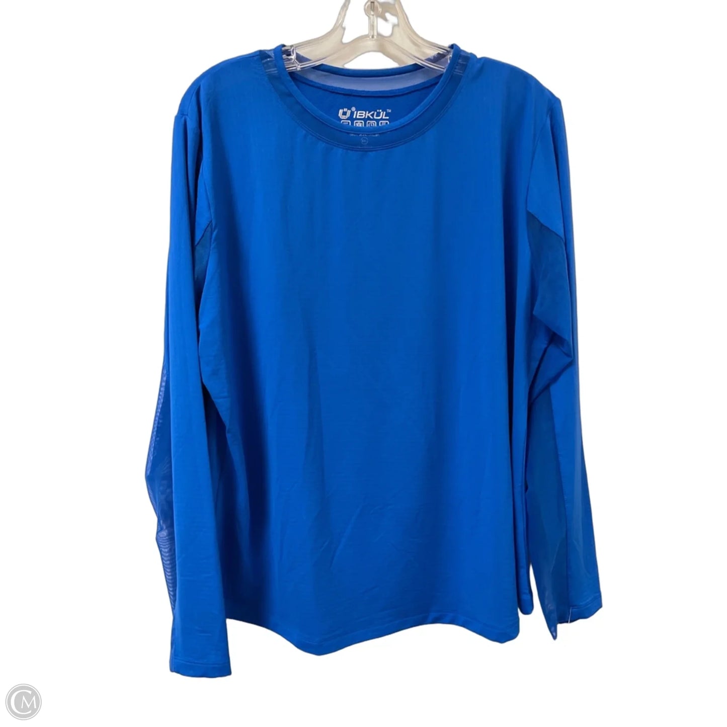 Athletic Top Long Sleeve Crewneck By Ibkul In Blue, Size: 1x