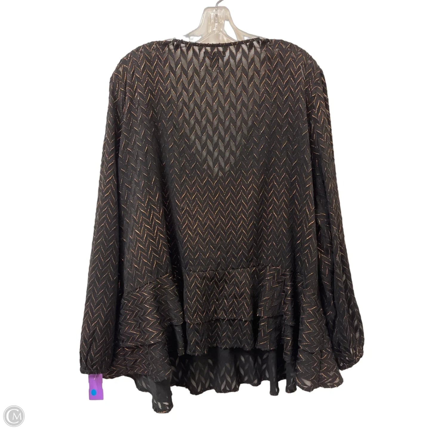 Top Long Sleeve By Halogen In Black, Size: 3x