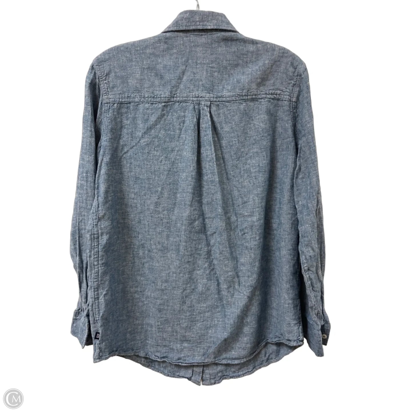 Blouse Long Sleeve By Gap In Blue, Size: M
