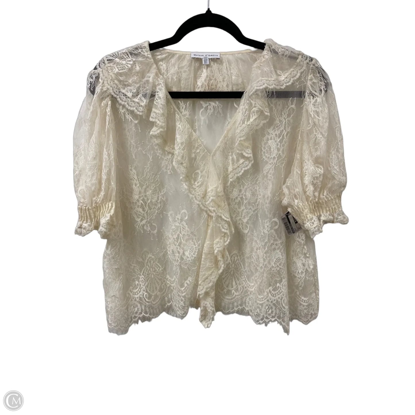 Top Short Sleeve By Maison Damelie In Cream, Size: S