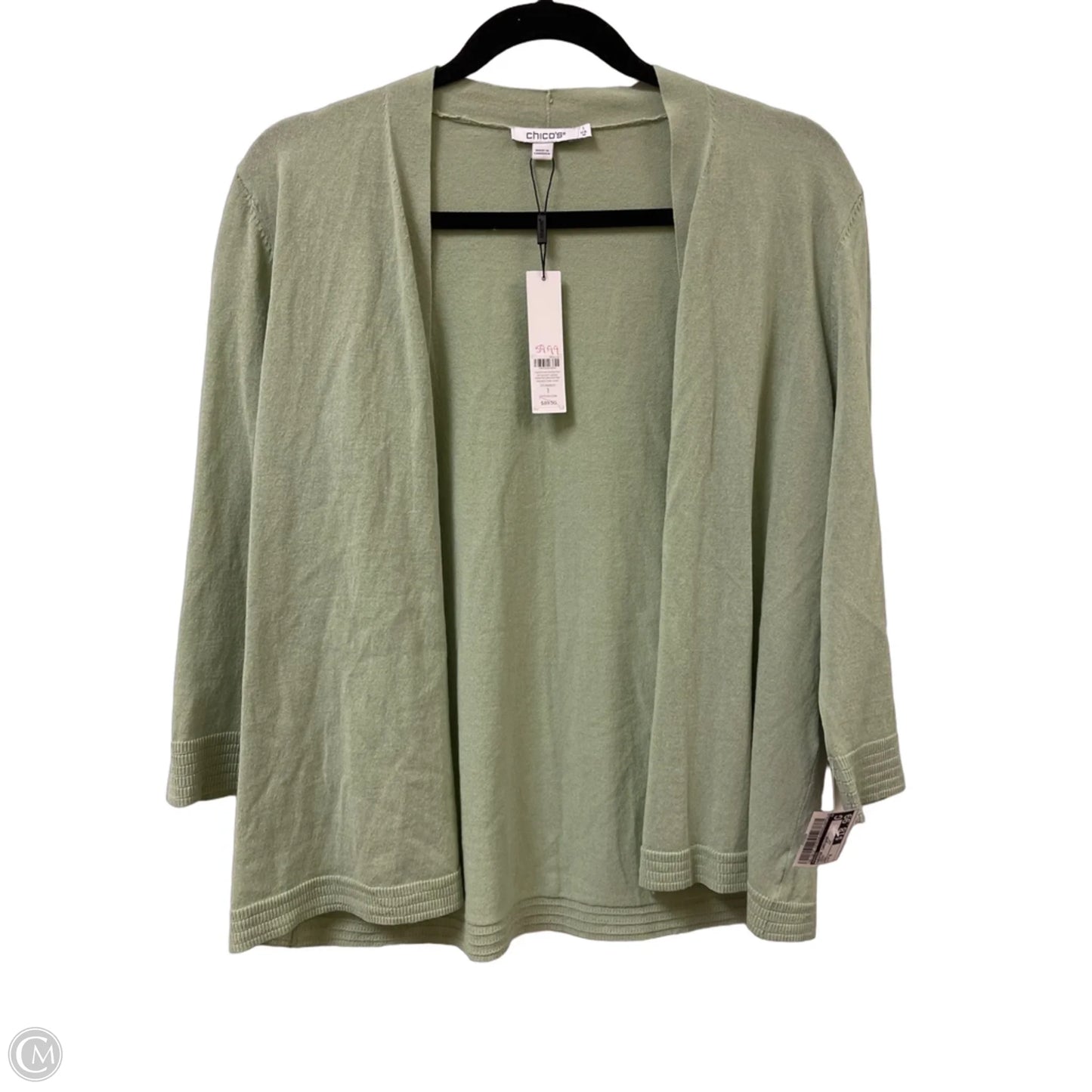 Sweater Cardigan By Chicos In Green, Size: M