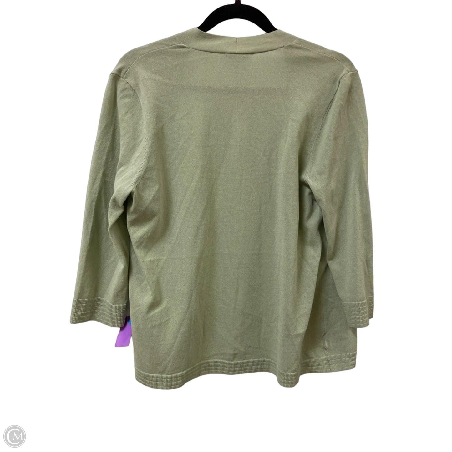 Sweater Cardigan By Chicos In Green, Size: M