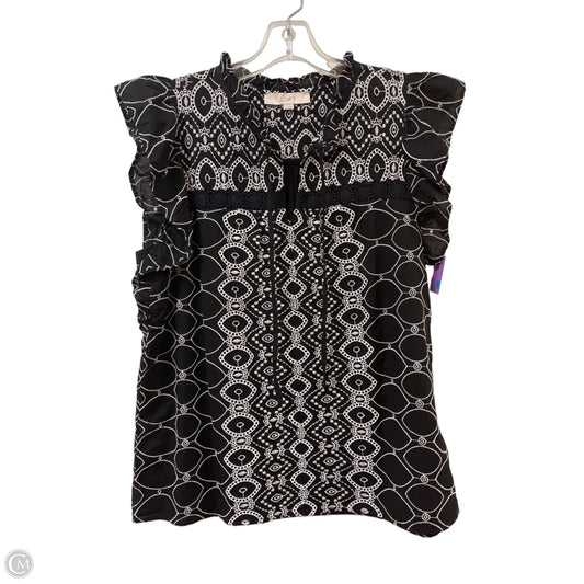 Top Short Sleeve By Loft In Black, Size: L