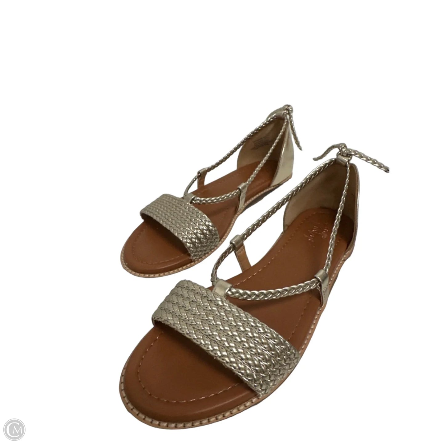 Sandals Flats By Crown Vintage In Gold, Size: 7