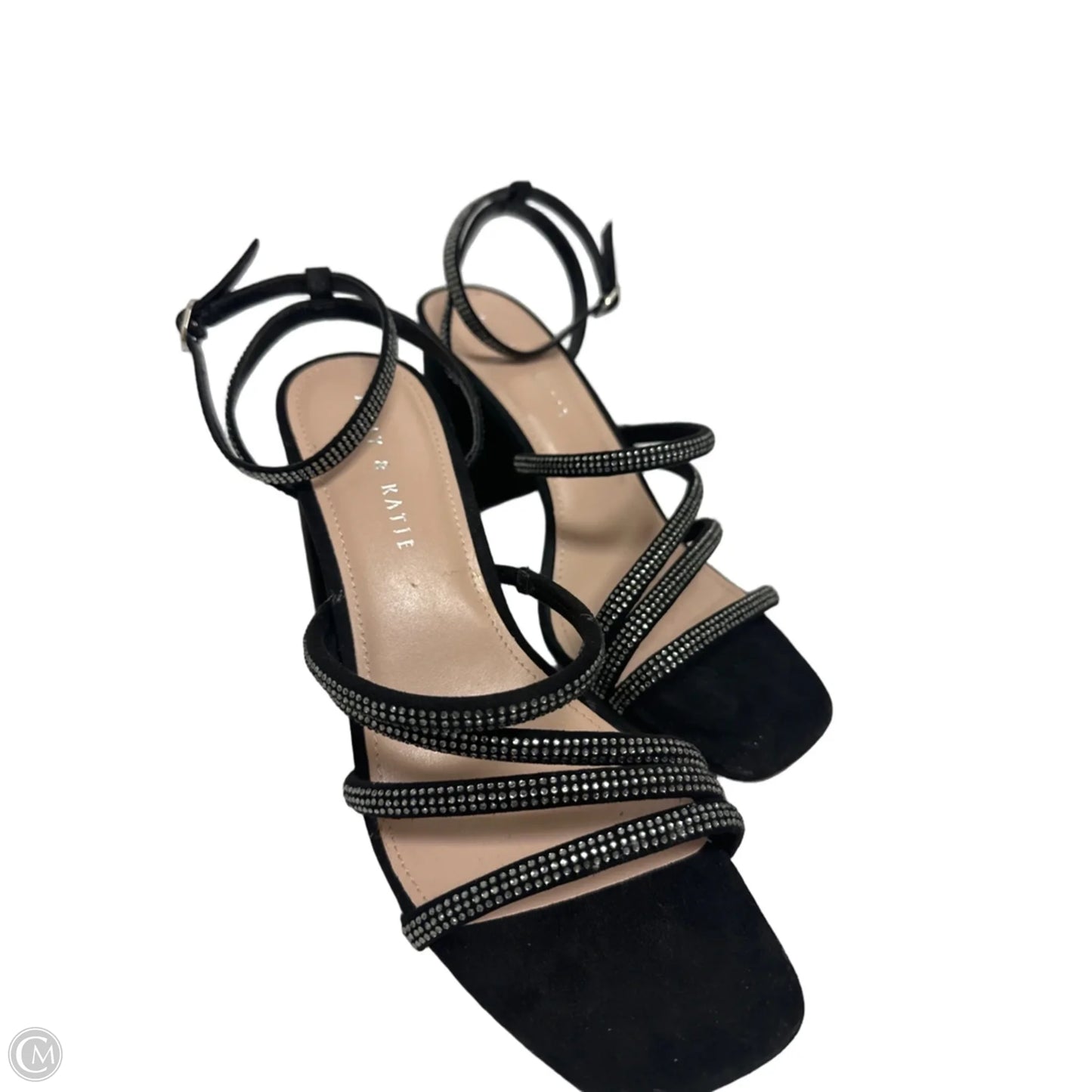 Sandals Heels Block By Kelly And Katie In Black, Size: 9.5