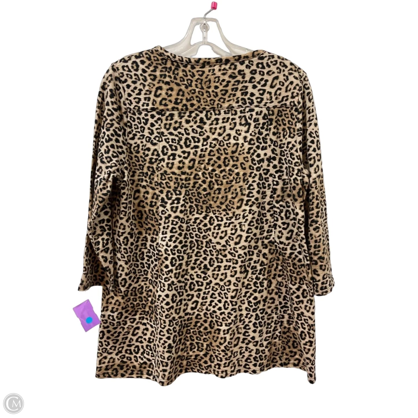 Top Long Sleeve By Chicos In Leopard Print, Size: M