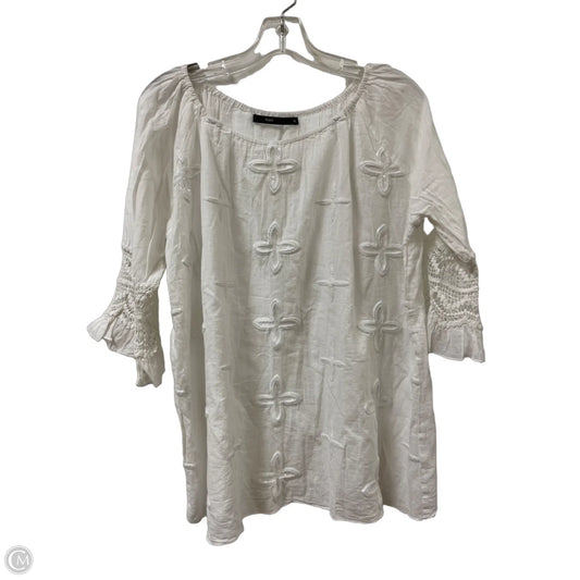 Top Long Sleeve By Clothes Mentor In White, Size: Xl