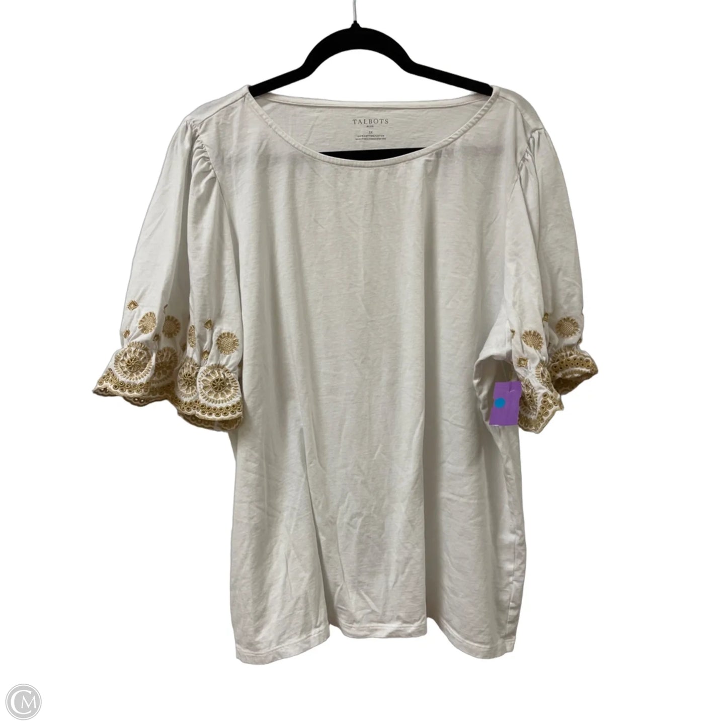 Top Short Sleeve By Talbots In White, Size: 3x