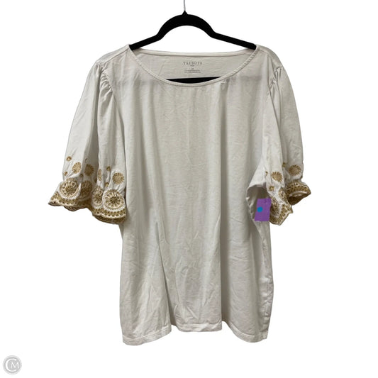 Top Short Sleeve By Talbots In White, Size: 3x