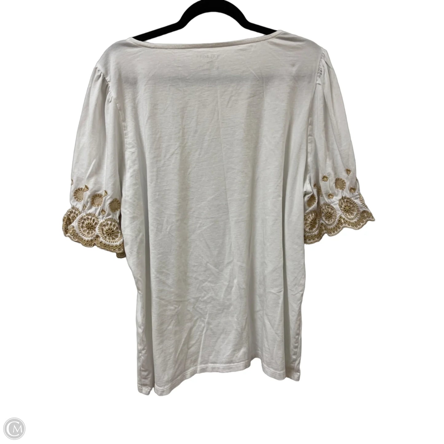 Top Short Sleeve By Talbots In White, Size: 3x