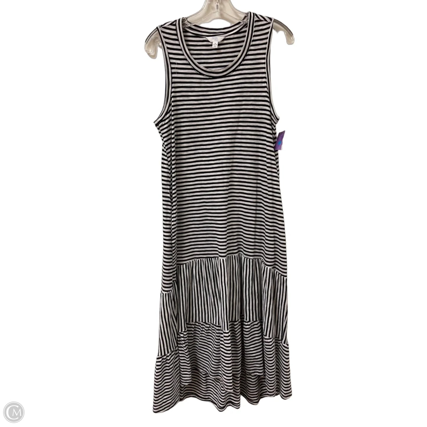 Dress Casual Midi By Time And Tru In Striped Pattern, Size: M