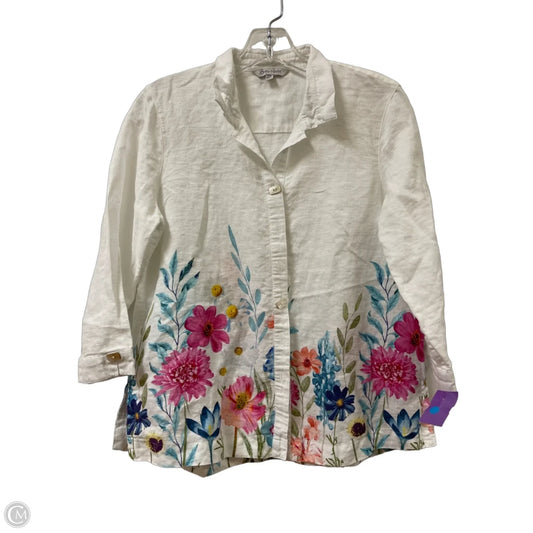 Blouse Long Sleeve By John Mark In White, Size: Sp