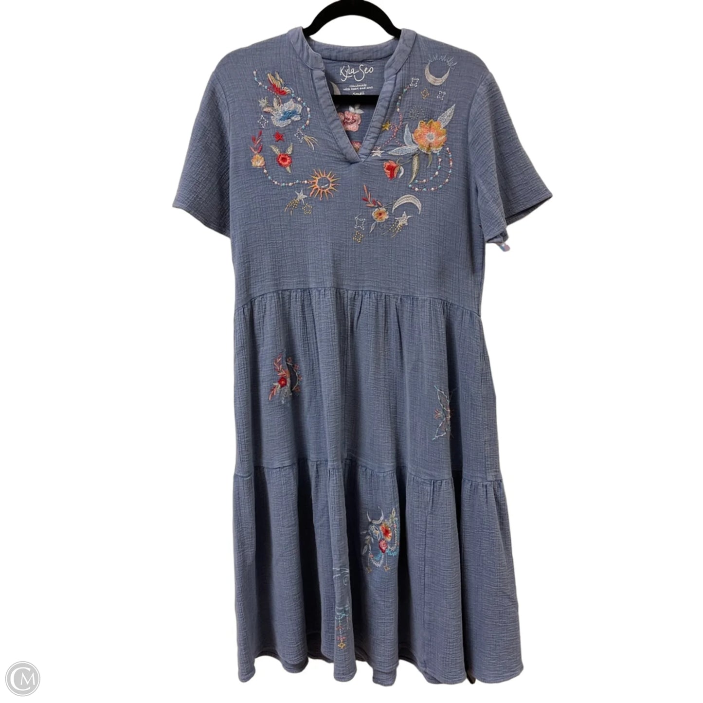 Dress Casual Midi By Cma In Blue, Size: S