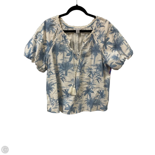 Top Short Sleeve By Tommy Bahama In Blue & White, Size: M