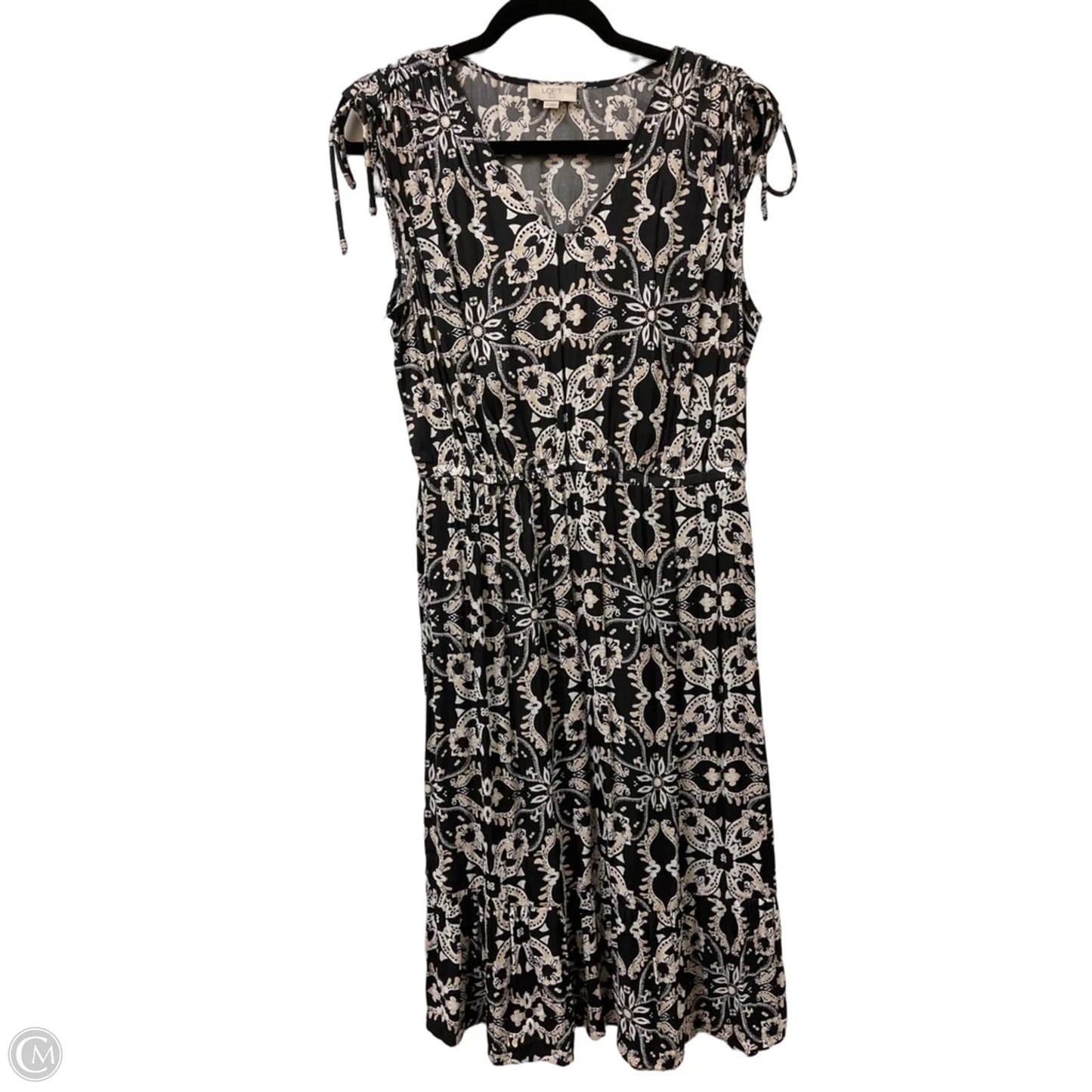 Dress Casual Midi By Loft In Black & White, Size: Lp