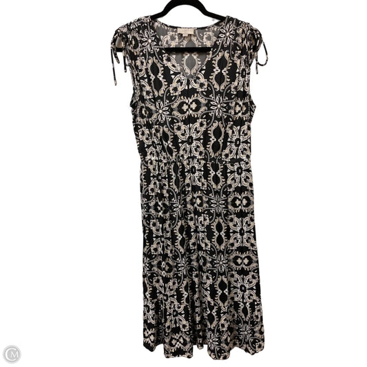 Dress Casual Midi By Loft In Black & White, Size: Lp