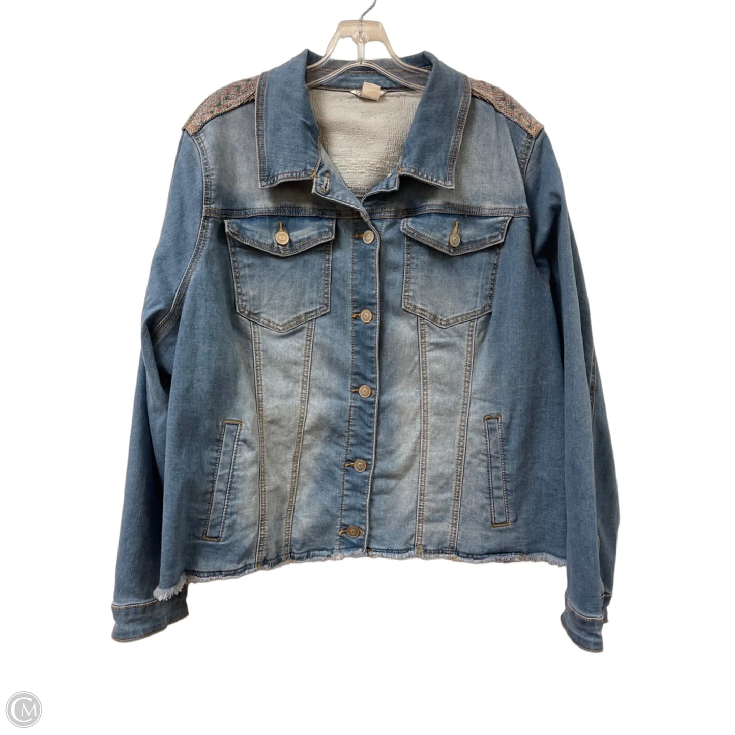 Jacket Denim By Cato In Blue Denim, Size: 3x