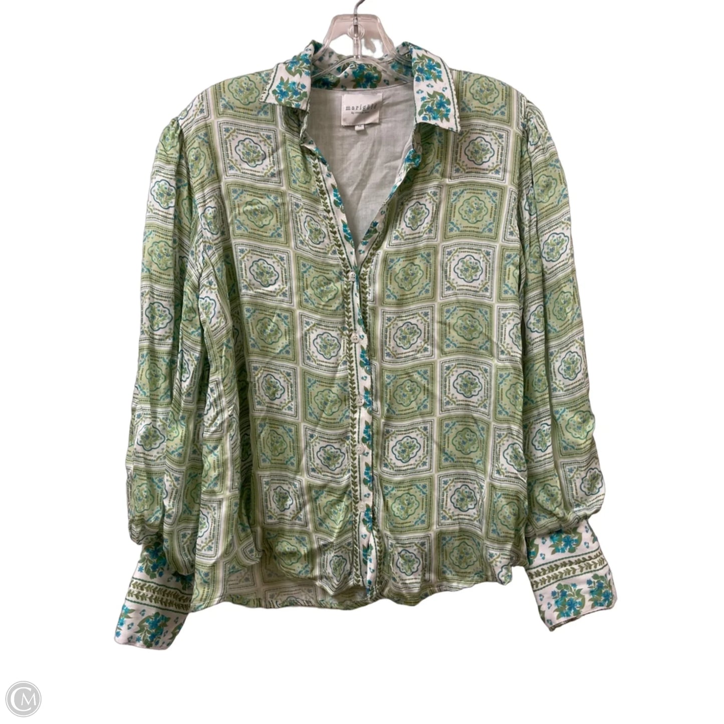 Blouse Long Sleeve By Cma In Green, Size: M