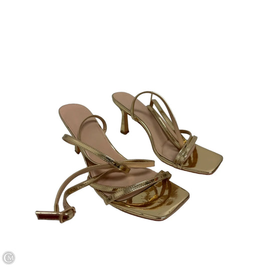 Sandals Heels Stiletto By Clothes Mentor In Gold, Size: 10.5