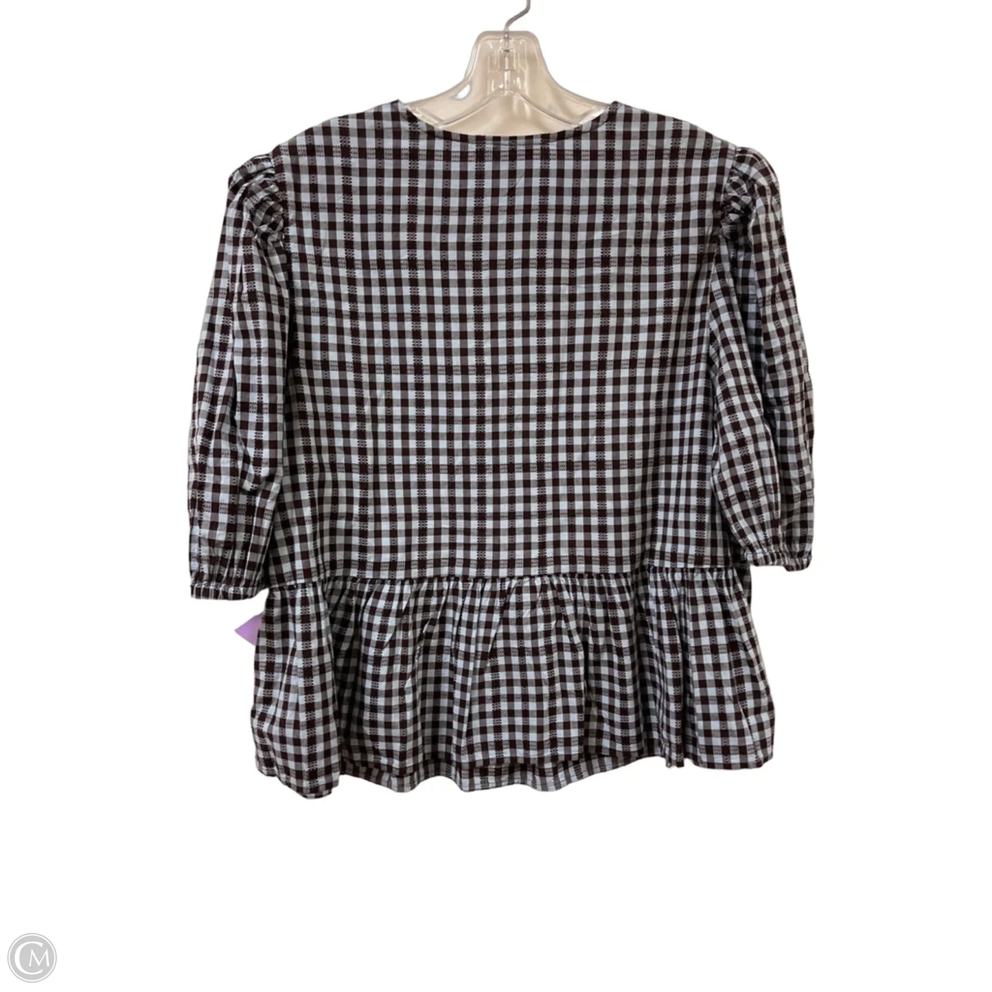 Top Short Sleeve By Time And Tru In Blue & Brown, Size: L