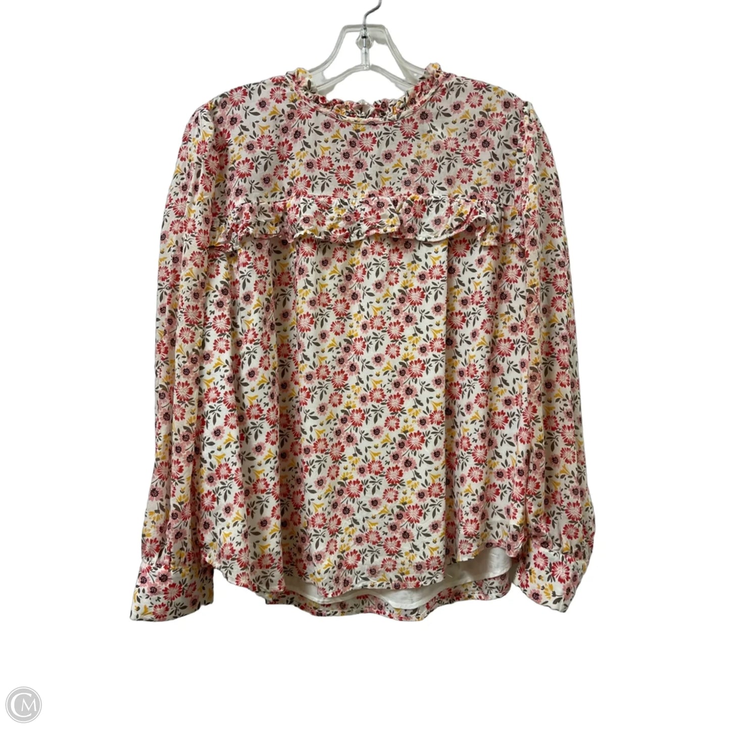 Top Long Sleeve By Loft In Floral Print, Size: L