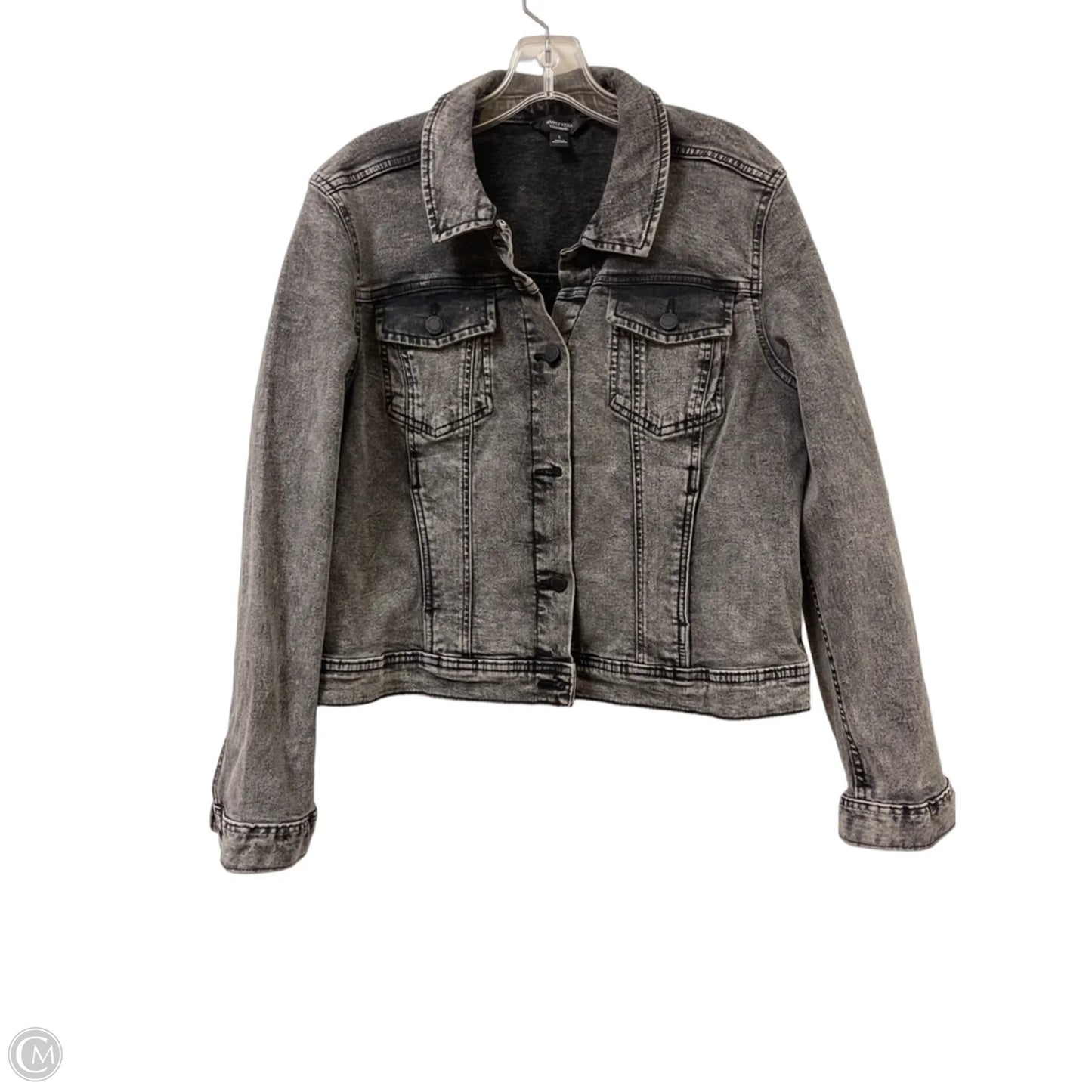 Jacket Denim By Simply Vera In Black, Size: L