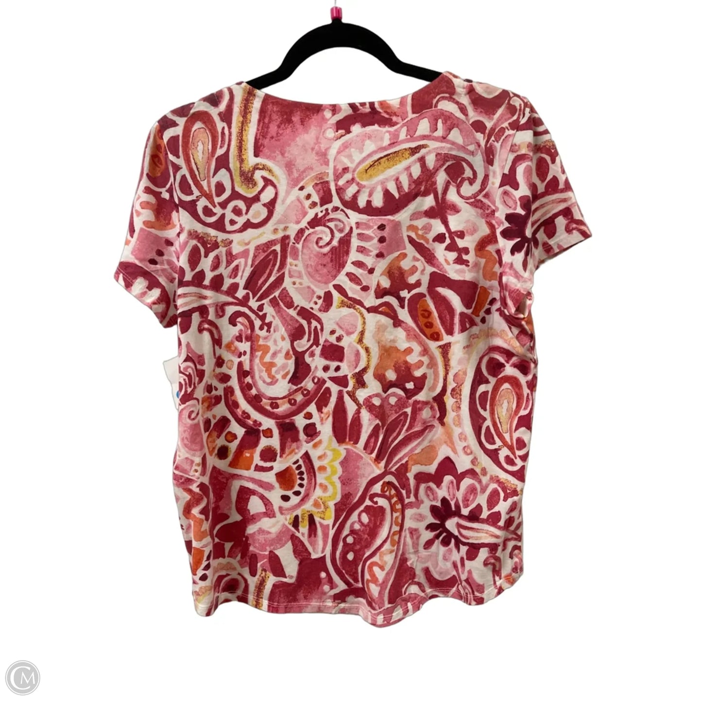Top Short Sleeve By Chicos In Pink, Size: M