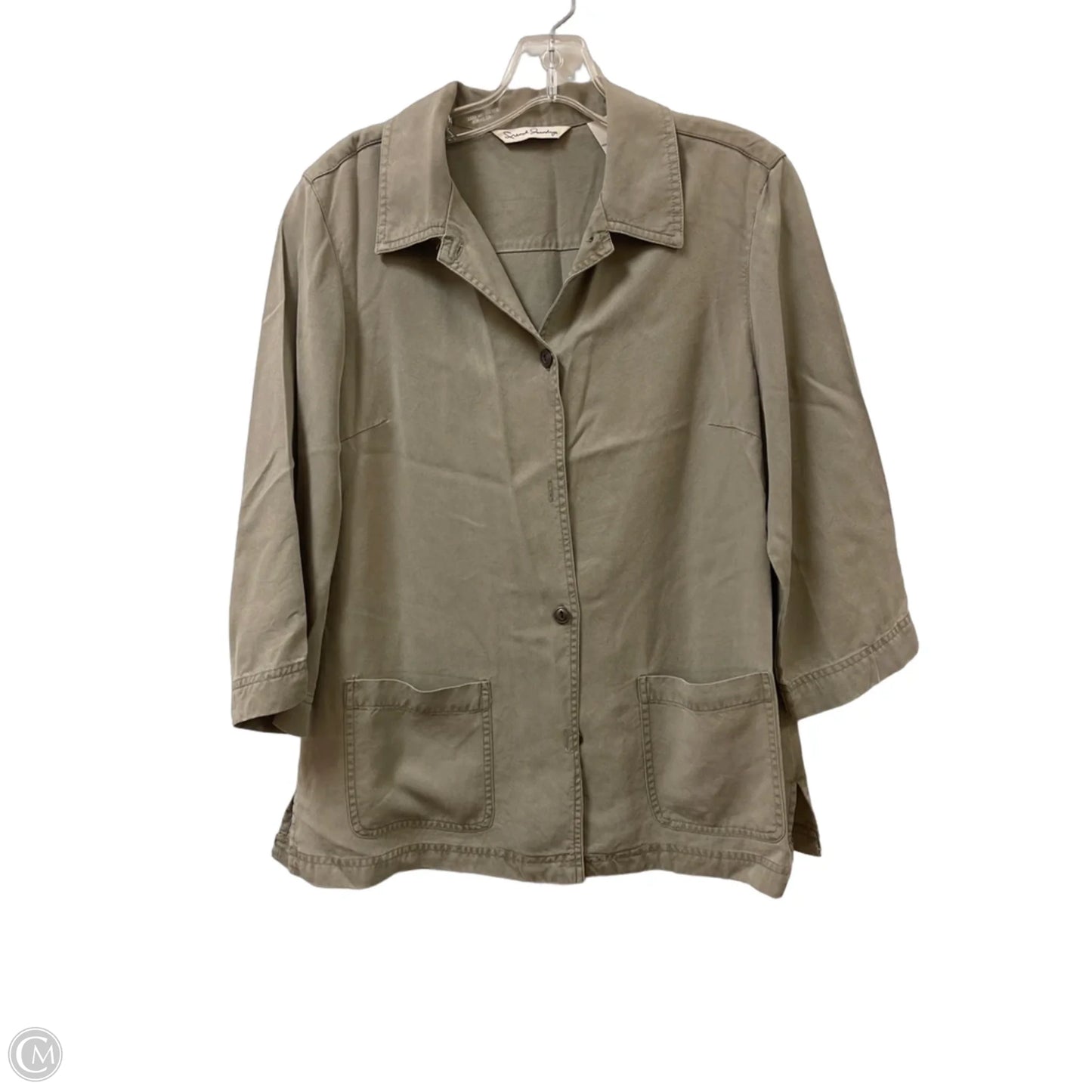 Jacket Shirt By French Laundry In Green, Size: M