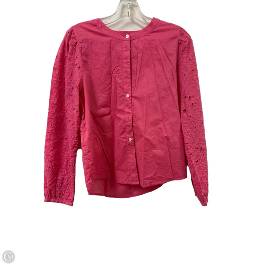 Blouse Long Sleeve By J. Crew In Pink, Size: S
