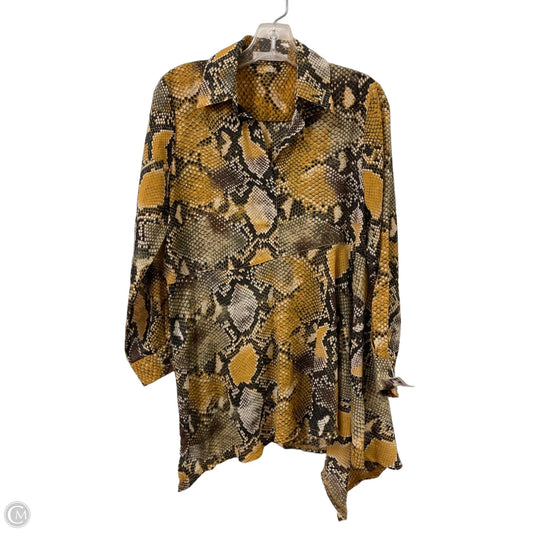 Top Long Sleeve By Solitaire In Snakeskin Print, Size: S