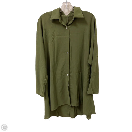 Tunic Long Sleeve By Clothes Mentor In Green, Size: M