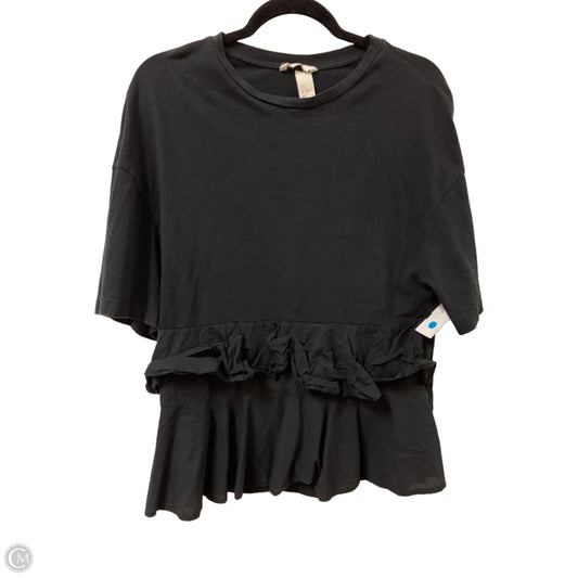 Top Short Sleeve By H&m In Black, Size: S