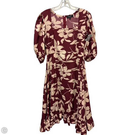 Dress Casual Midi By Clothes Mentor In Maroon, Size: M