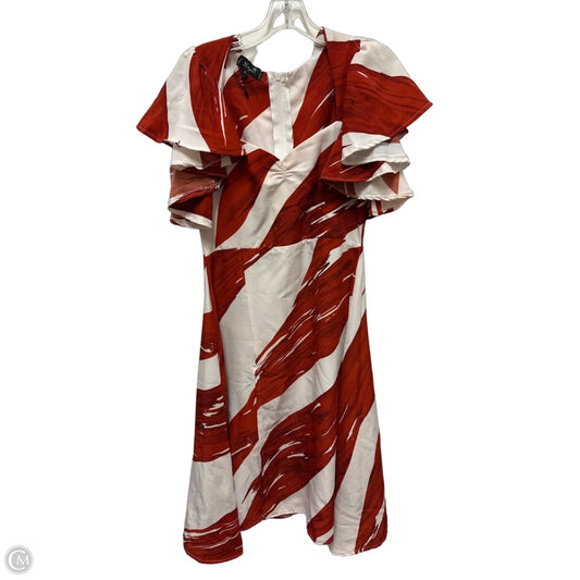 Dress Casual Midi By Clothes Mentor In Orange & White, Size: M