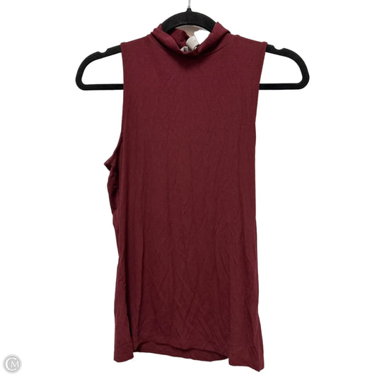 Top Sleeveless By H&m In Maroon, Size: S