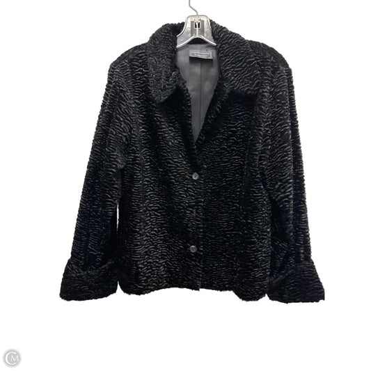 Jacket Faux Fur & Sherpa By Clothes Mentor In Black, Size: L
