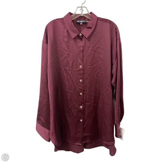 Blouse Designer By Karl Lagerfeld In Maroon, Size: Xl