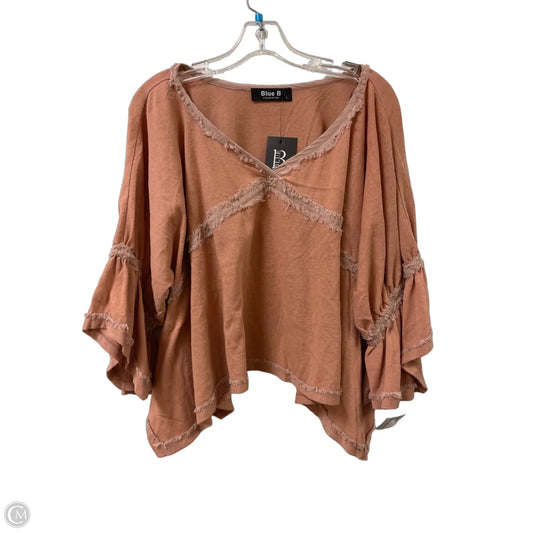 Top 3/4 Sleeve By Blue B In Orange, Size: L