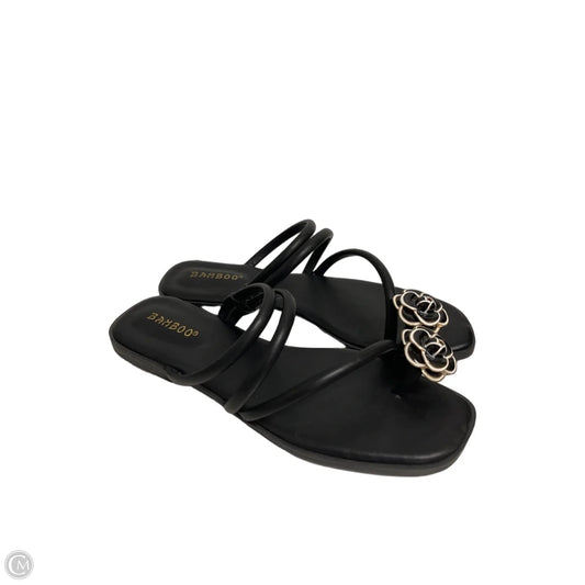 Sandals Flats By Bamboo In Black, Size: 8