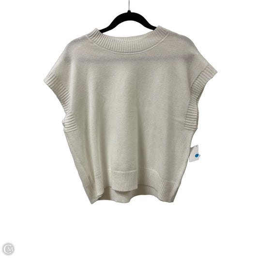 Sweater Short Sleeve By Clothes Mentor In White, Size: M